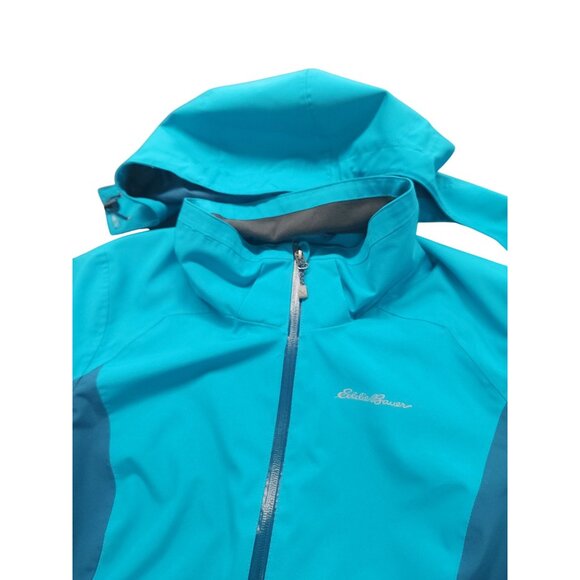 Eddie Bauer Womens XL Turquoise Jacket With Detachable Hood medium weight - Picture 15 of 16